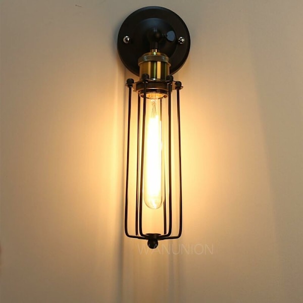 2 stk. E27 Retro væglampe bur E27 væglampe industriel vintage loft design kunstlampe LED vægbelysning hængelampe burlampe