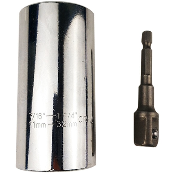 UNIVERSAL JACK 2 UNIVERSAL RATCHET MULTIFUNCTIONAL KNOB SOCKET SET MIX ELECTURE MULTIFUNCTION CHUCK SET CAR ADAPTER (silver 2 stycken)