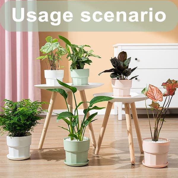 Blomkrukor, plastkruka, dräneringssystem, vattenreservoar, modern design, inomhus/utomhus.