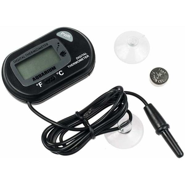 LCD Digital Akvarietermometer Fisk Tank Vatten Terrarium Temperatur - Svart