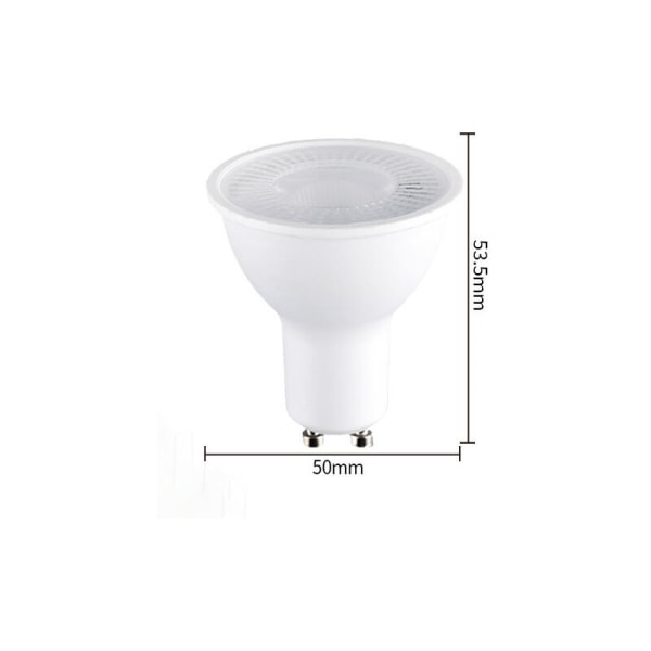 GU10 LED-pære, 6W, 400LM, varm hvid 3000K, [Sæt med 6 standard LED-pærer]