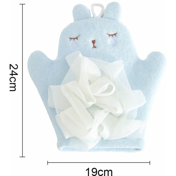 Badhandduk för barn med dubbla användningsområden Tecknad svamp Baby Badhandskar Badkar Skurnät Skumande artefakt - blå