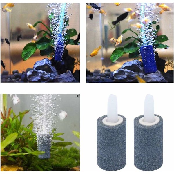 Akvarieluftsten, 6 st Aquarium Fish Tank Cylinder Bubble Diffuser för fisktankluftpump