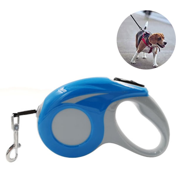 Retractable koiran taluttimet, 5 m, sopii pienille, keskikokoisille ja suurille koirille, sopii enintään 25 kg:n painoisille lemmikeille, sininen