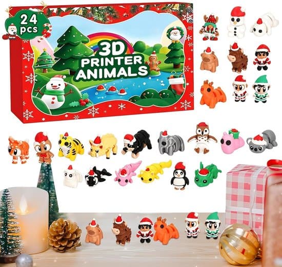 Julekalender 2026 - 24 dager med minidyrefigurer hvit XXS