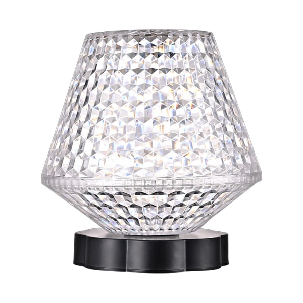Crystal Night Light Skrivbordslampa, Uppladdningsbar Touch Dimbar Bordslampa Stort batteri vid sängkanten - 3 Färg Crystal Mini Liten Lampa För Sovrum Bredvid Livin