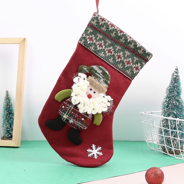 Juldekorationer Julstrumpa Presentpåse Röd Tomte