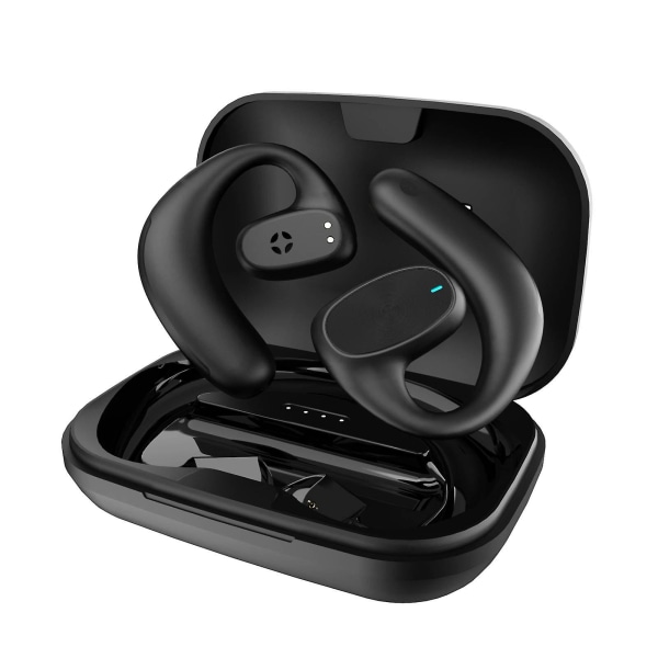 Bluetooth hörlurar Öronsnäckor som kör Hifi Ljudkvalitet Upphängt andningsljus Bluetooth Mode Ultralätt med case Cool Transparent Gamin
