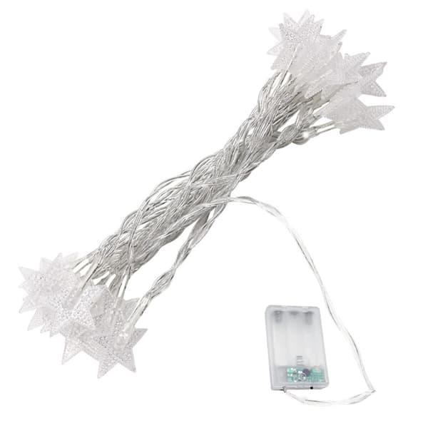Star Led Light String 40 Lights [6 Meters 40 Lights - Batterimodell (med blixt)]Vit