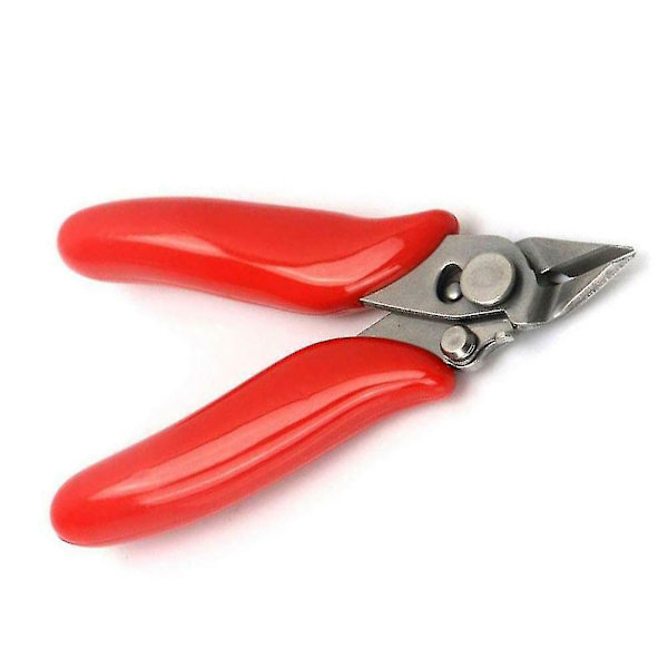 Mini trådkablar avbitare sidoskärare snitt tång spola tång med tånglås hand (röd+svart)(1st)