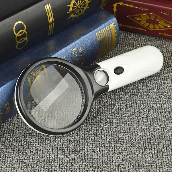 Professionellt förstoringsglas med ljus (10x / 30x) Stor upplyst handhållen förstoringsglas för läsning, smycken, mynt, frimärken, print - stark