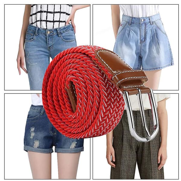 Herrbälte Elastiskt Flätad Bälte Retro Casual Vävt Bälte Flerfärgat Flätad Elastisk (Stil 1)