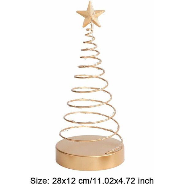 Julgran Spiral Lampa Xmas Led Slice Bordsskiva Spire Ljus Med Bas Jul Dekoration (Inget Batteri)