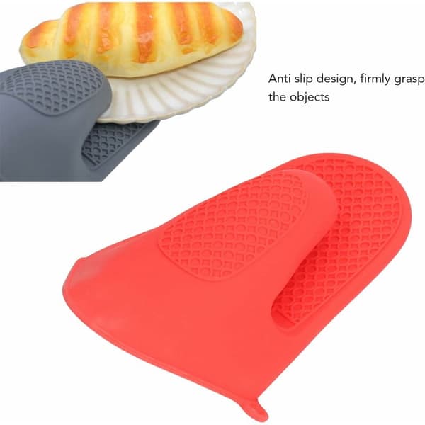 Silikonugnsvantar, Värmebeständiga Silikonugnsvantar, Silikonugnsvantar, 2-pack Ugnsvantar (Röd)