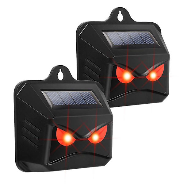 Solar Predator Control Light 2-pack - Avskräckande medel för rävar i trädgårdar - Djuravvisande medel - Hjortdjursavvisande enheter - Kattavvisande medel - Rävavvisande medel - Kattavvisande