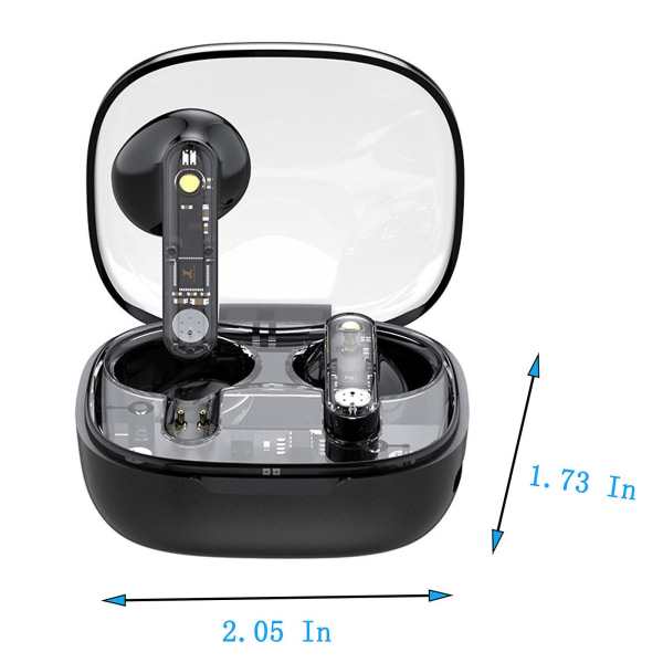 Trådlöst Bluetooth Headset Transparent fack In-ear Mini Stereo Bluetooth Headset9,8x9,8x3cmSvart