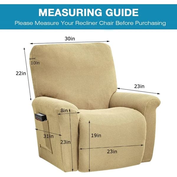 76-96cm Stretch Lounger Cover (Beige)