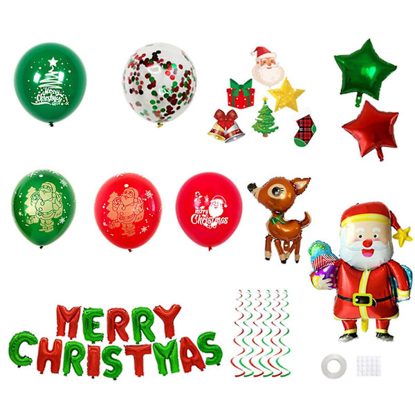 1 Set Latex Julballonger Jultomten Älg Xmas Tree Julfest Ballonger Juldekoration för hemmet