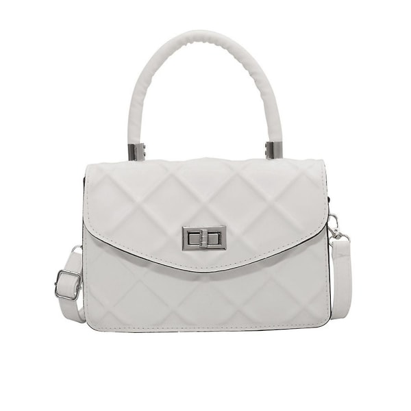 Liten axelväska och handväska för kvinnor, crossbody-väskor med justerbar kedjerem, krämvit
