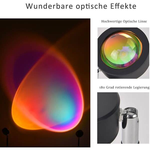 Solnedgangslampe, solnedgangslampe, projektorlampe, bordlampe, USB LED-lampe