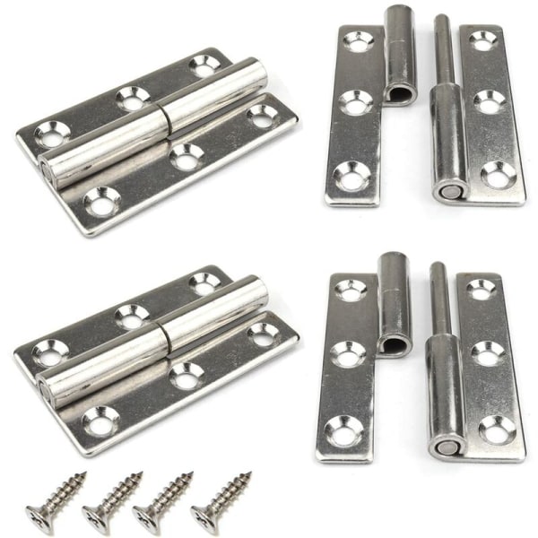 4-pack 3\" avtagbara dörrgångjärn, 305 rostfritt stål för inner- och ytterdörrar