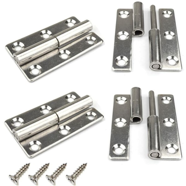 4 Pack 3" Removable Door Hinges, 305 Stainless Steel for Interior and Exterior Doors