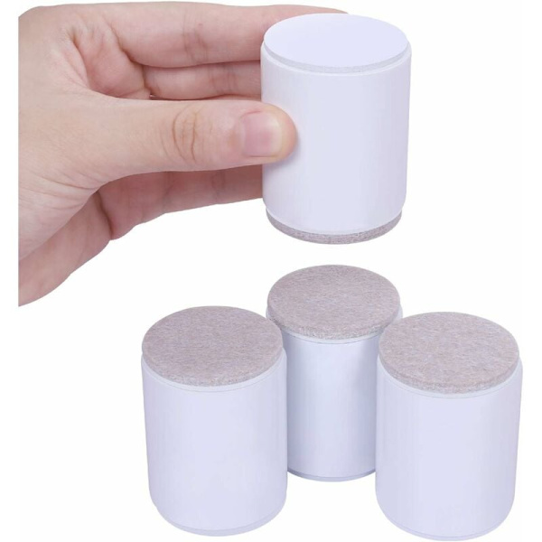 6 cm møbelriser, 10 cm diameter, sengriser, kan hæves 6 cm til sofa, seng og skab, rund, hvid?