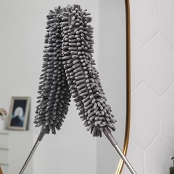 6 vaskbare mikrofiber-teleskopstøvkoste, til rengøring af ventilatorer og spindelvæv.