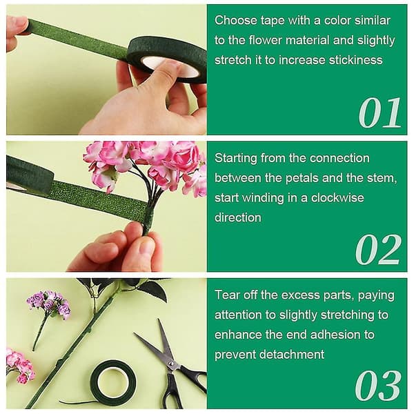 104 st järntråd jul med tejp flexibel DIY bröllopsblomsterarrangemang kit