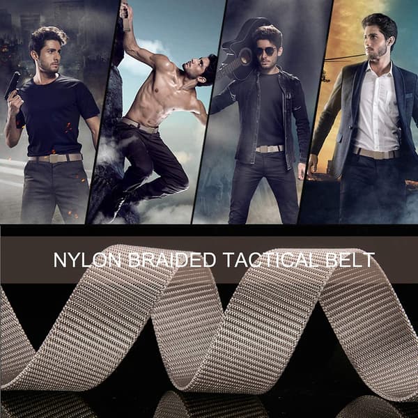 3-pak Nylon Canvas Belte Plastspenne Belte Reise Justerbar Nylon Web Glide Belte