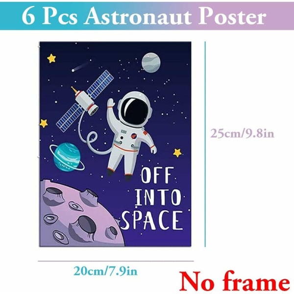 Affisch för baby dekoration utrymme affisch barnrum pojke astronaut väggdekoration, Triumph 4 stycken (25x20cm, ramlös)