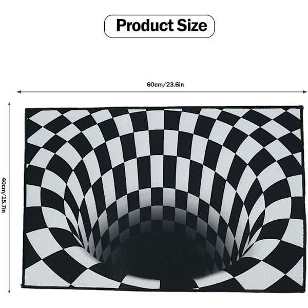 Hauska ovi matto 40x60cm 3D liukumaton optinen illuusio sisä- ja ulko-ovi matto keittiöön eteiseen kotiin