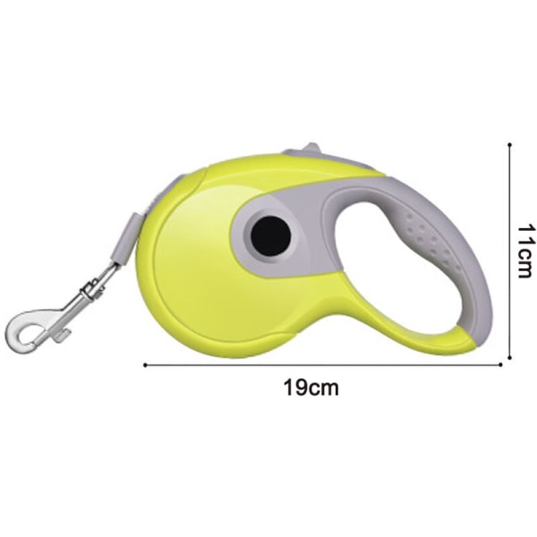 Indtrækkelig hundeline - Stærk hundeline - Én knap til bremse og lås for sikkerhed - Rem op til 5 meter til hunde op til maks. 40 kg, grøn