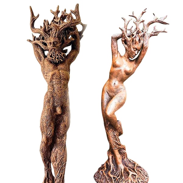 Skogsgudinna Staty Hartshantverk Gudinna Skulptur Naturlig trädform dekorativa prydnadsföremål