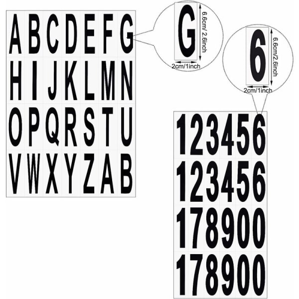 10 ark Nummerdekaler Brevlåda Bokstäver Svart Vinyl Alfabetsnummerklistermärken för hem Lägenhetsadress Fönsterdörr Bil Lastbil