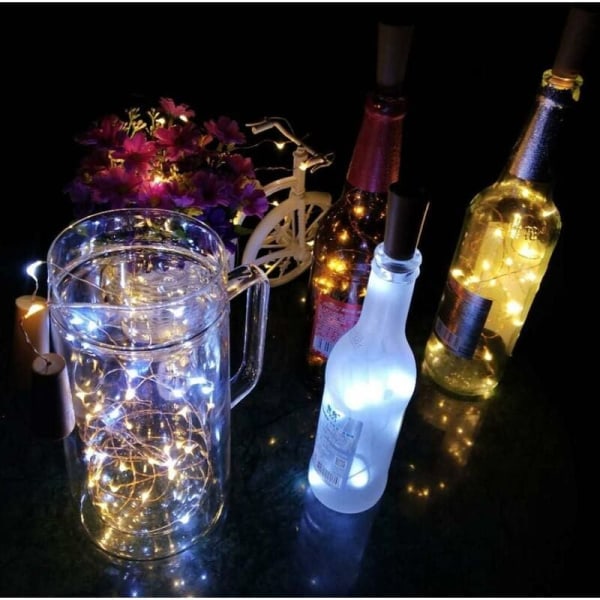 LED-flaska String Lights 10st 1m 10 LED Flexibel Koppartråd String Lights för Halloween Julfest Bröllop Trädgårdsdekoration