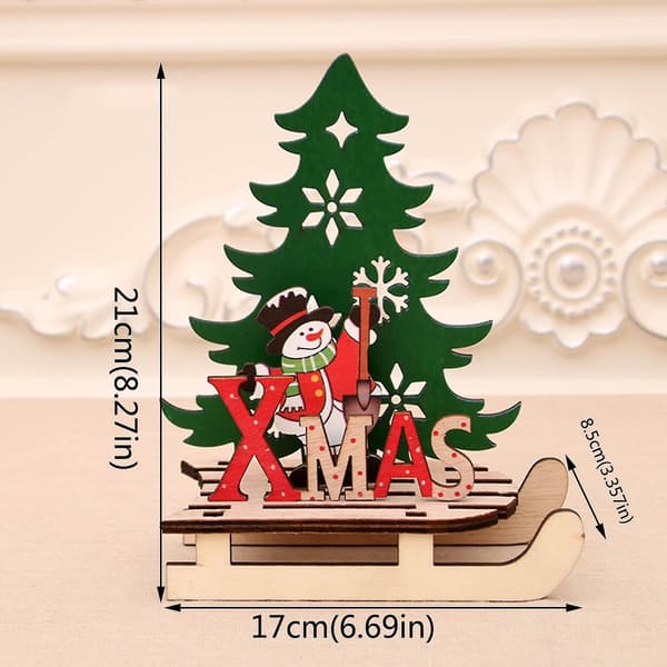 Julgranspynt i trä - älg, tomte och snögubbe - DIY-dekoration