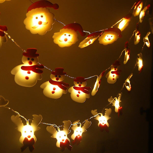 10led String Lights Christmas Snowman Fairy Light Utomhus Garland Gardin String Holiday Xmas Party Jul Nyår LampStyle 1
