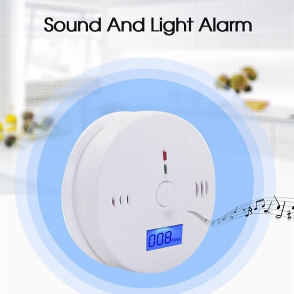 3 Kolmonoxiddetektor, LCD-skärm, 85dB ljudlarm, blinkande LED, för hem, kök, sovrum.