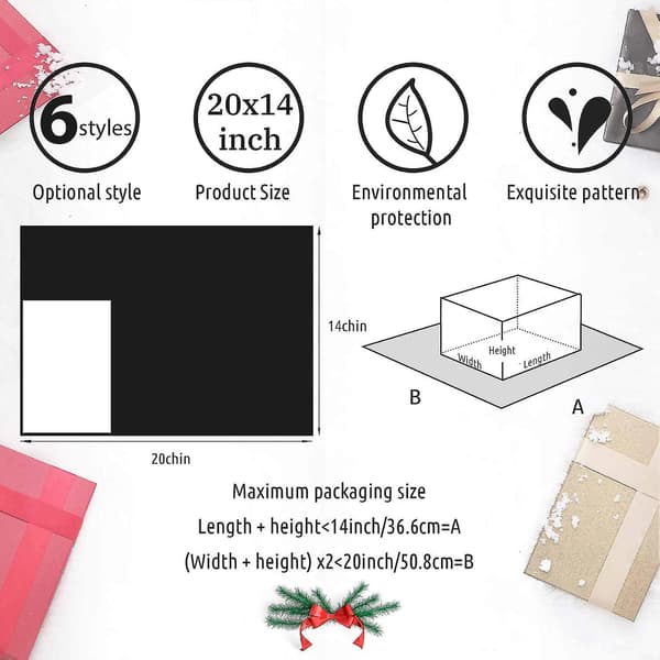120 ark jul silkespapper, presentpapper med blandade mönster