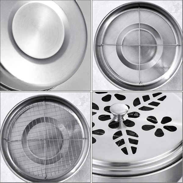 2-pack myggspiralhållare i rostfritt stål, bärbar myggspiralhållare (silver)
