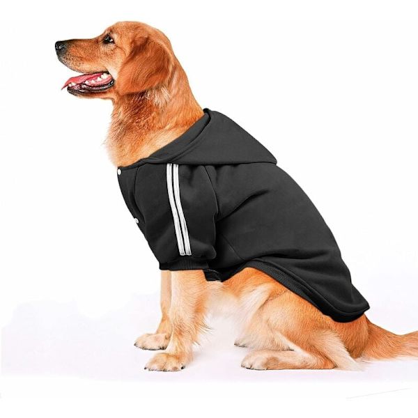 Afslappet hættetrøje til hund, kæledyrs tøj, blødt og behageligt vintertøj, velegnet til mellemstore til store hunde, sort, 5XL