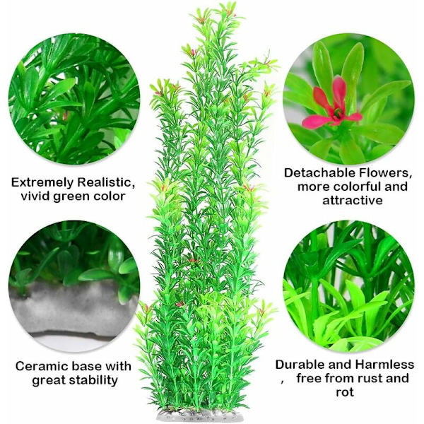 52 cm konstgjord akvarieväxt konstgjord vattenväxt plast akvarium dekoration prydnad 20,5 tum (typ A)