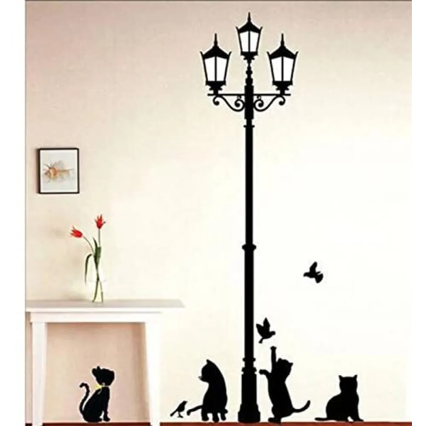 Light Cats Wall Sticker Avtagbar DIY Vinyl Wall Art Replica Home Decal