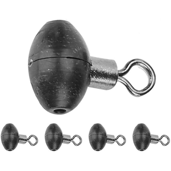 10 st Fiske Swivel Dragkedja Slider Bead Pulley Line Fiskeutrustning Svart