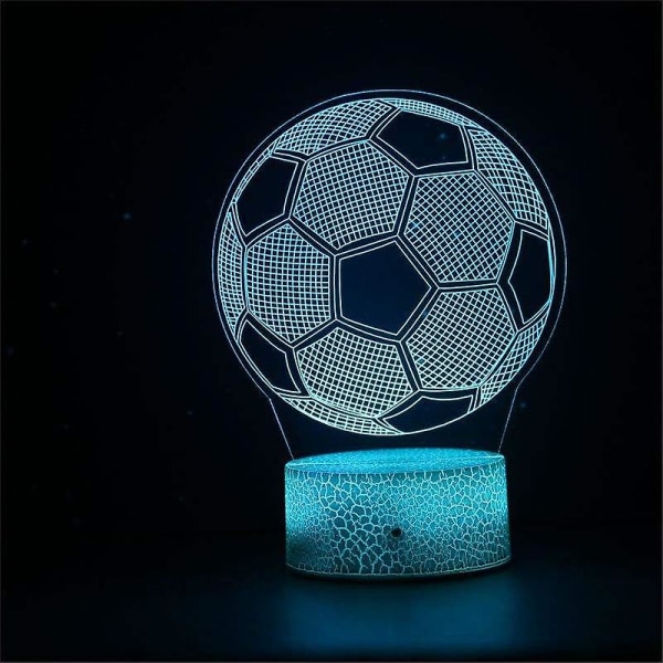 Trevlig dröm fotboll nattlampa för barn 3d illusion lampa 16 färger ändras med fjärrkontroll rum dekor pojkar flickor presenter