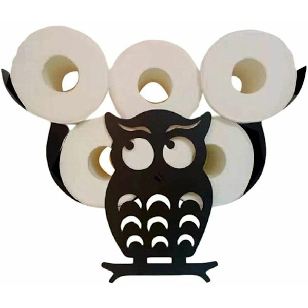 Owl Shape wc-paperiteline, mustametallinen wc-pidike, 7 kapasiteettia, pehmeä pilvitapettiseinä, hauskoja kylpyhuonetarvikkeita