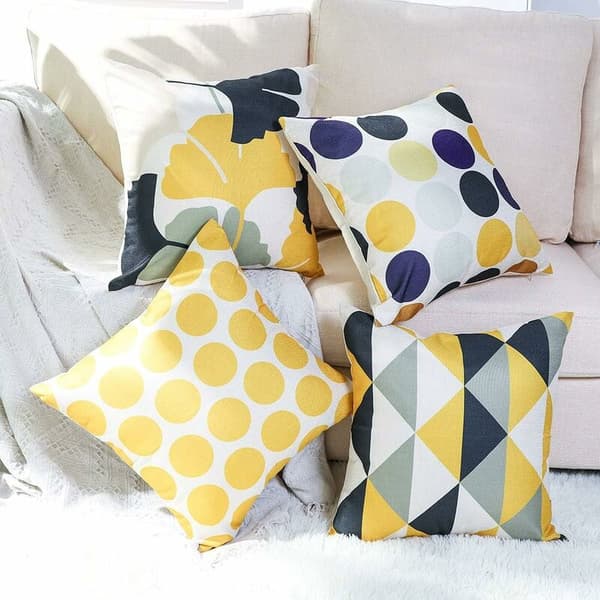 Dekorativt kuddfodral vår sommar höst vinter 45 x 45 cm set om 4