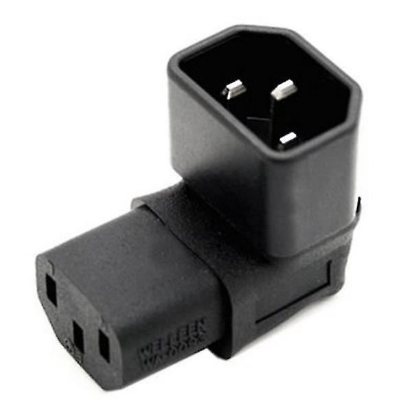 IEC hane C14 till uppåt vinklad IEC hona C13 strömkabeladapter