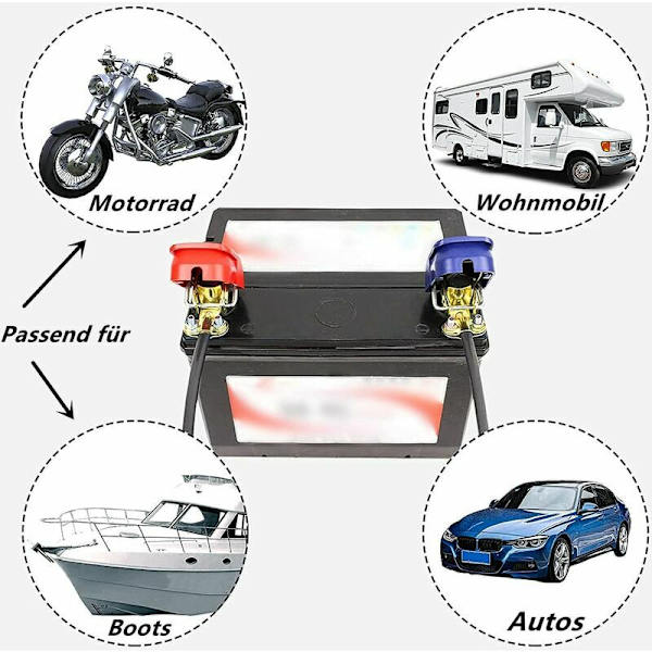 6x Batteripoler Auto Batteripoler 12V Snabbkoppling Snabbklämmor Batteripoler för Båt Bil